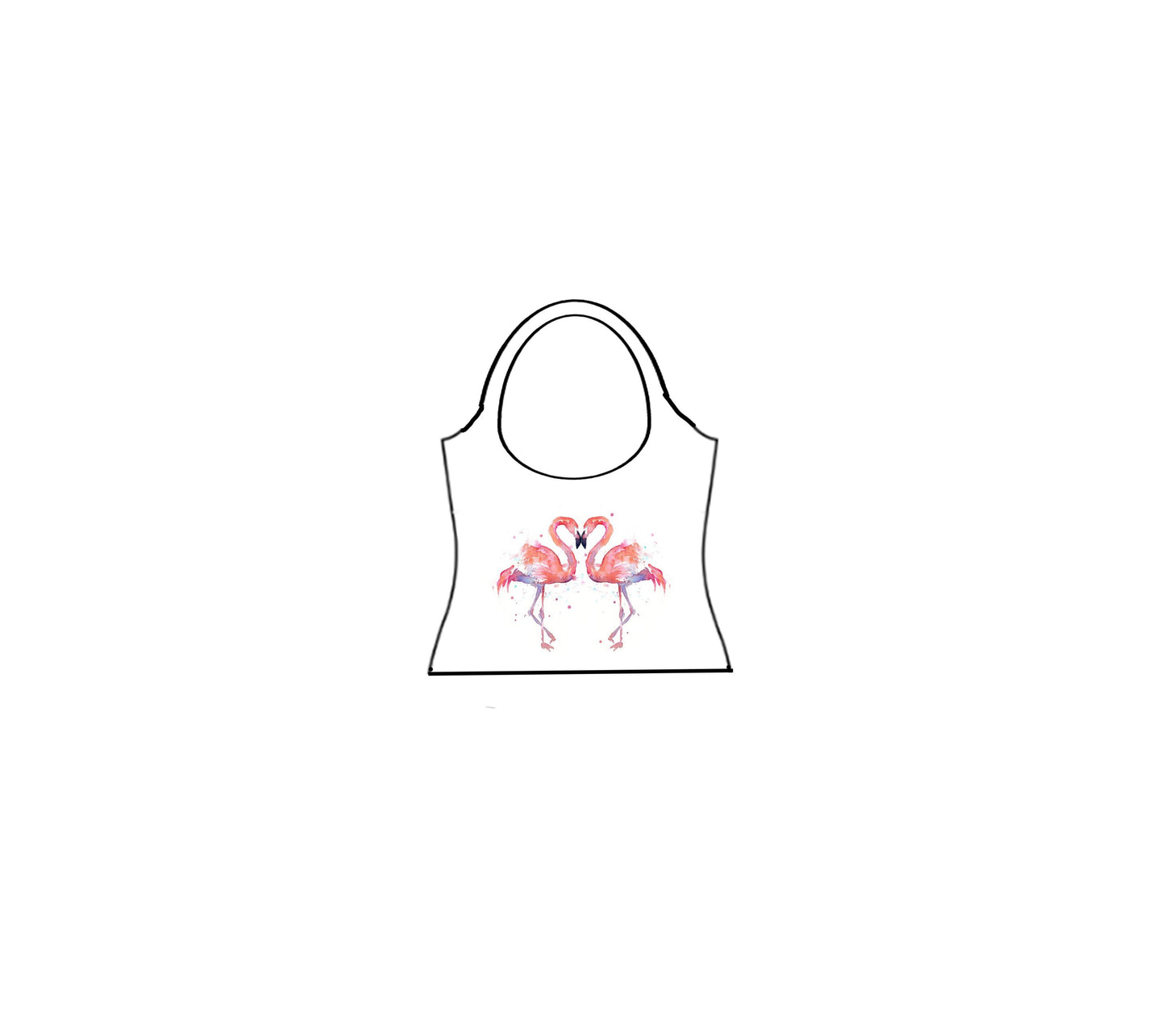 Reversible halter neck top (pink flamingo + hibiscus)