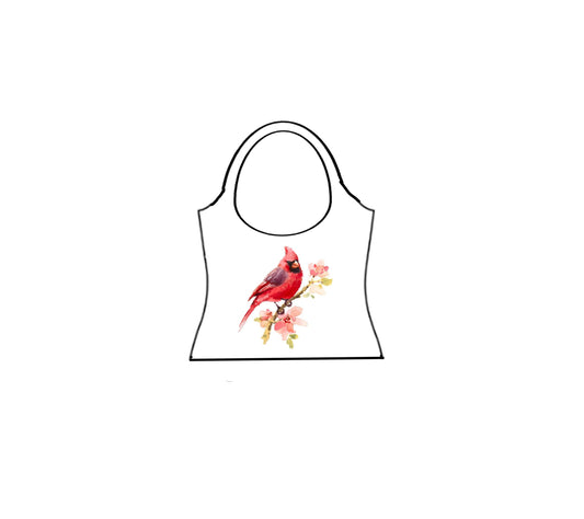 Reversible halter neck top (Red cardinal + mystery floral print)