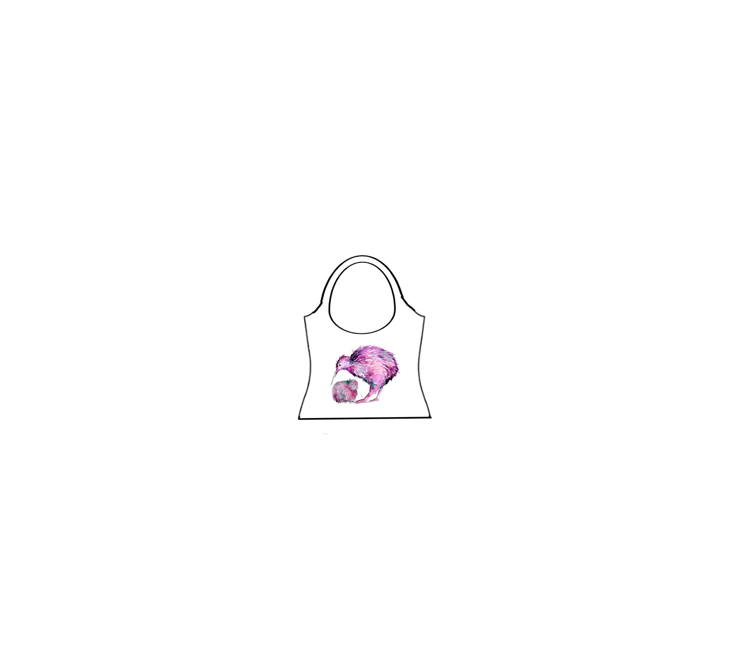 Reversible halter neck top (purple kiwi + mystery flower print)