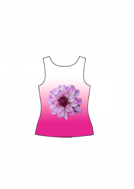 reverible Ombre top (pink dahlia + blue orchid)