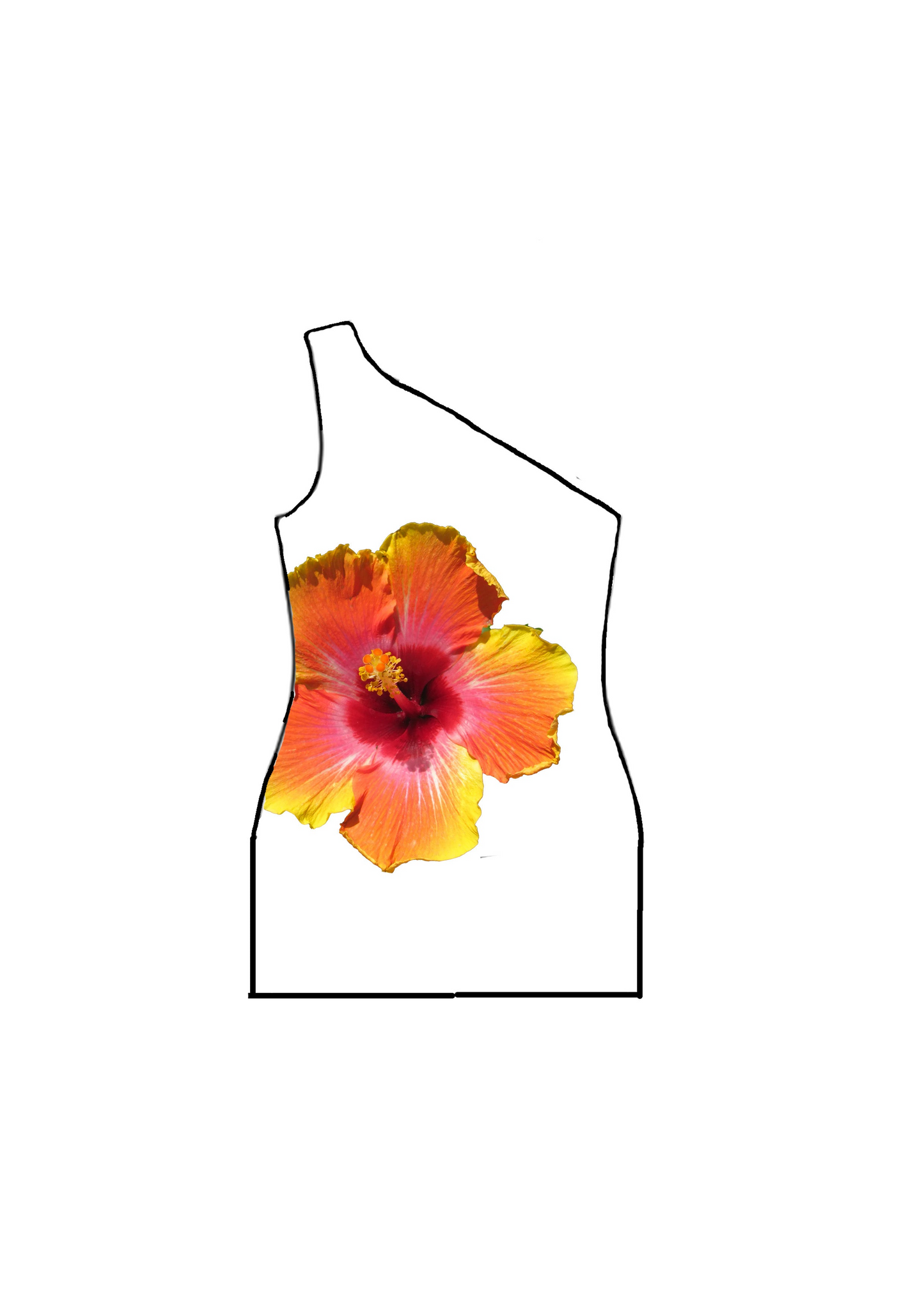 White reversible mini dress (hibiscus + wild lily)