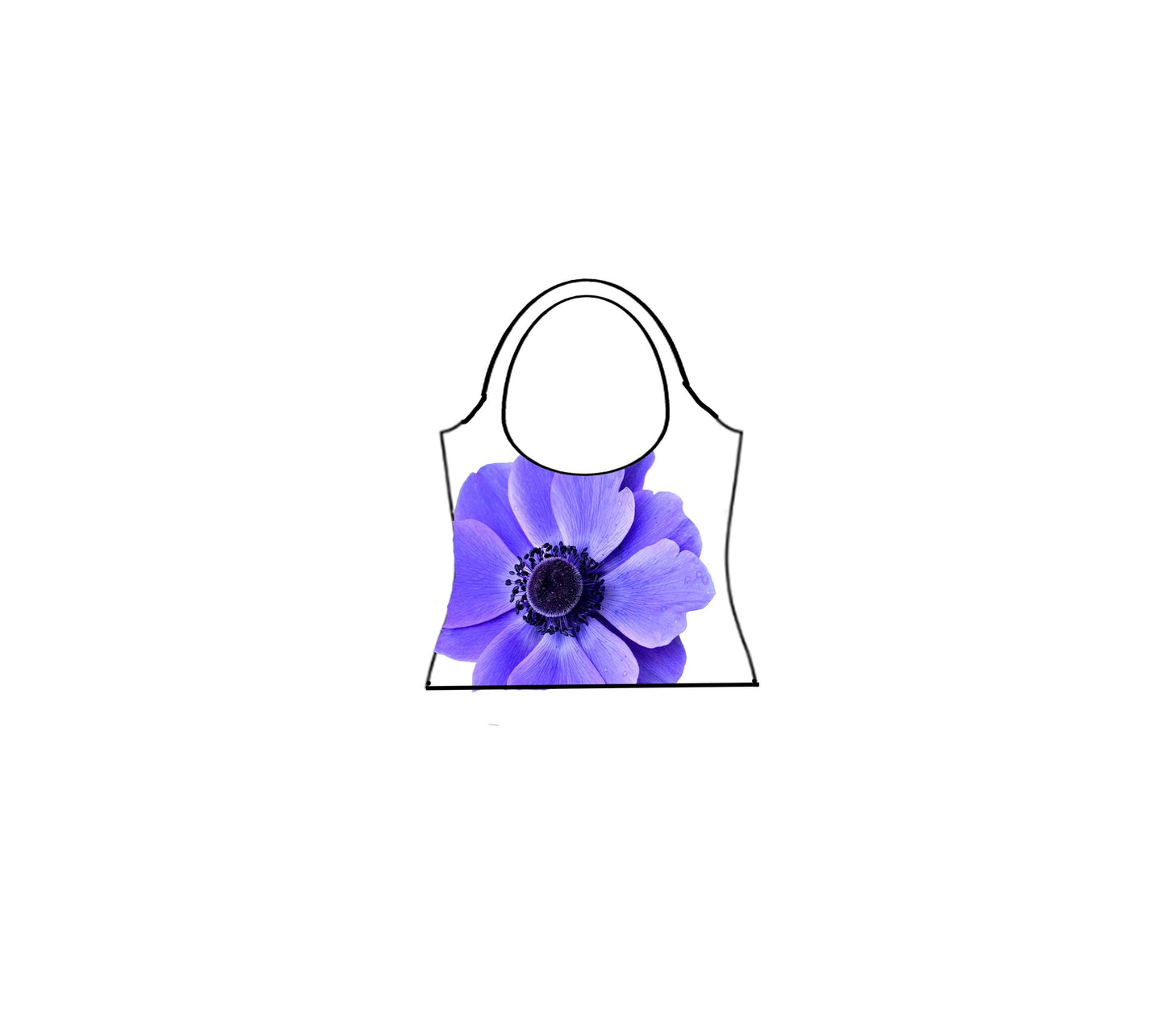 Reversible halter neck (Blue Peacock + Purple anemone)